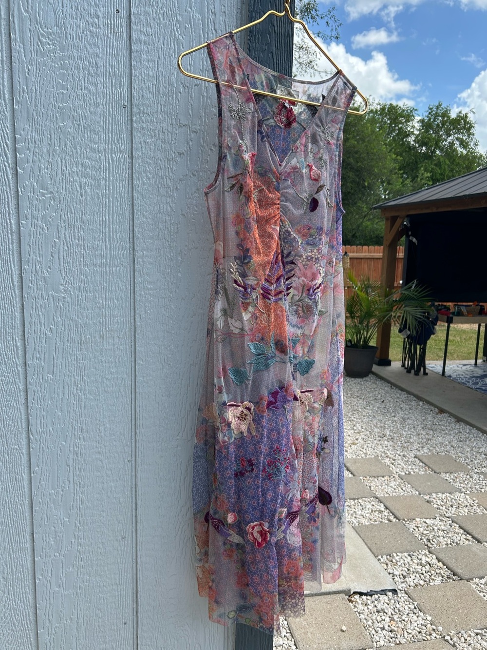 Johnny Was Sheer Floral Dress - Picture 4 of 15